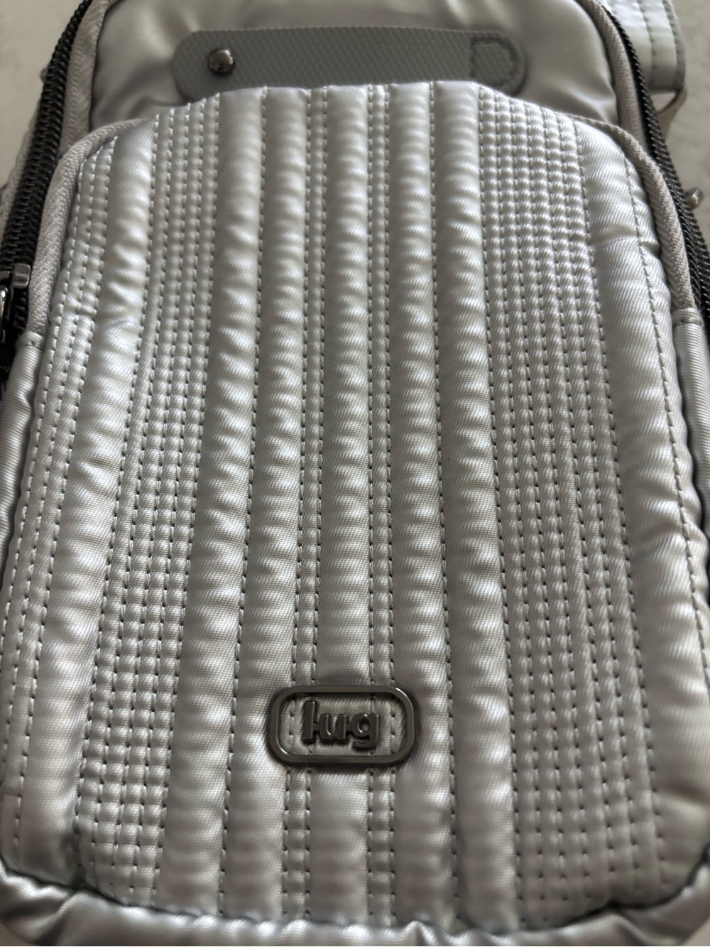 Silver Quilted Crossbody Sling Bag - woman